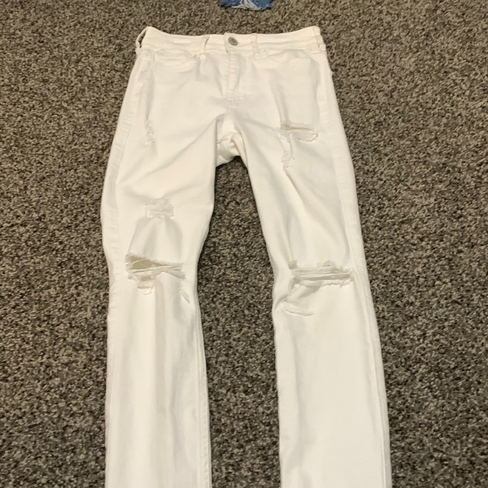 Hollister White High-Rise Super Skinny Jeans Classic Stretch size 00S (23W 28L)